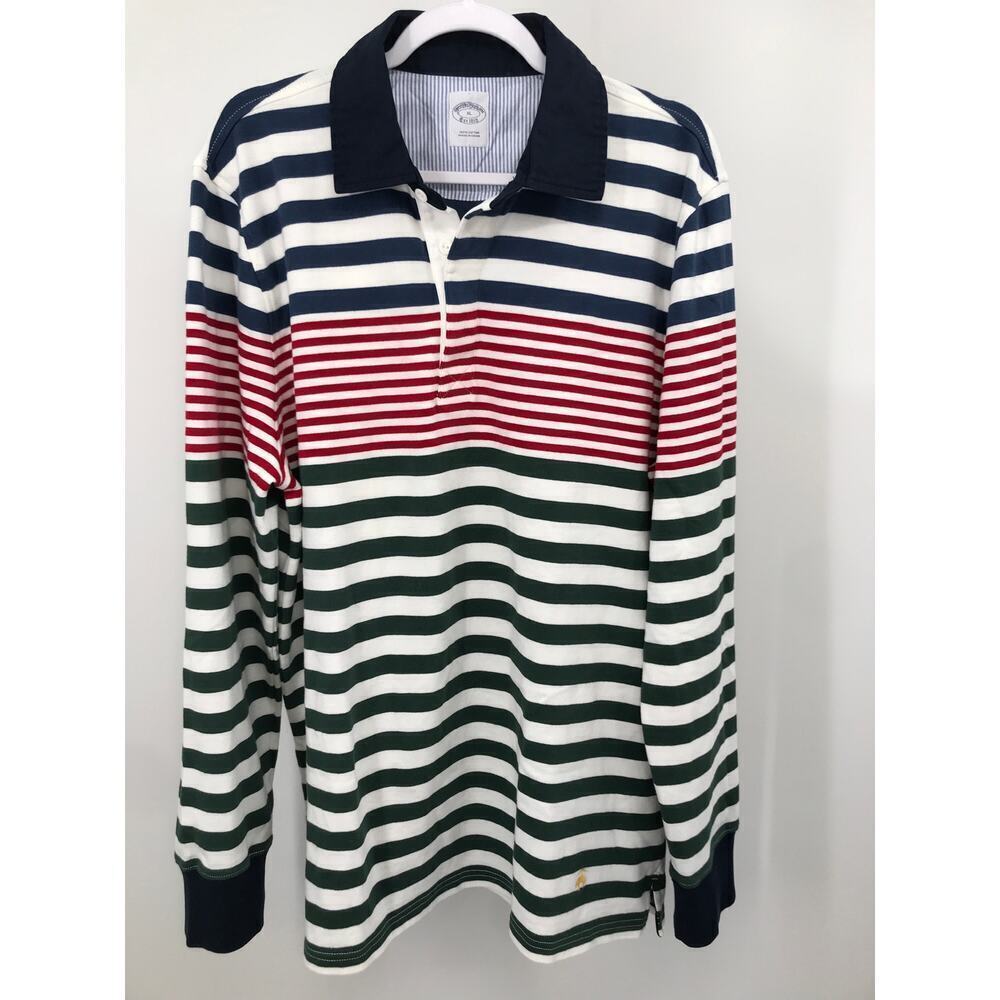 Brooks Brothers Navy, Red, and White Striped Polo Shirt - Picture 2 of 9